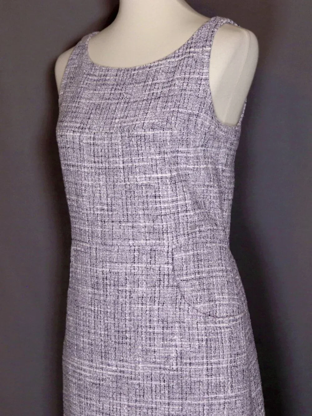 CHANEL Size 40 Lilac Purple White Dress Knee Length - Picture 6 of 15